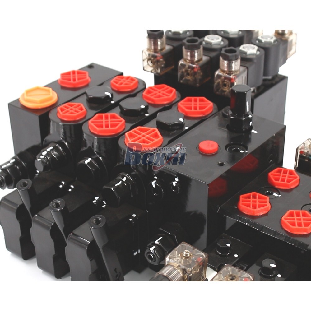 Solenoid Operated 6 Spool Hydraulic Sectional Valve DCV100E DCV58 detail image